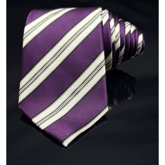 Donald J Trump Signature Men‘s Tie Purple Striped 60” - Picture 2 of 6